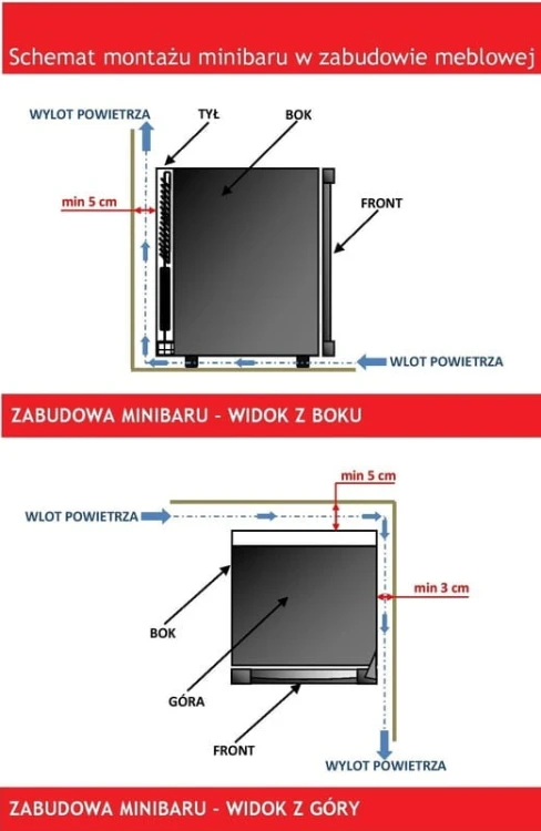 Minibar termoelektryczny SMT35 WOLF - białe wnętrze