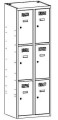 SUS 323 W Metalowa szafa skrytkowa do szatni dla 6 pracowników