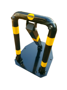 Blokada parkingowa na zamek zatrzaskowy Słoń RW - czarna/żółte pasy