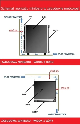 Minibar Termoelektryczny SMT20GD WOLF - czarne wnętrze