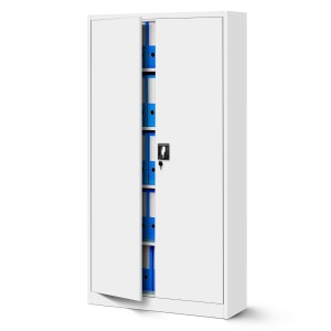 Biurowa szafa metalowa na akta JAN 900 x 1850 x 400 mm biała