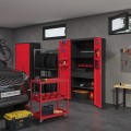Warsztatowo-narzędziowa szafa metalowa SZYMON, 920 x 1850 x 500 mm, antracytowo-czerwona