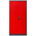 Warsztatowo-narzędziowa szafa metalowa SZYMON, 920 x 1850 x 500 mm, antracytowo-czerwona