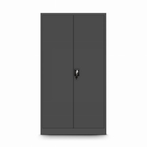Biurowa szafa metalowa na akta z dodatkowym schowkiem TOMASZ 900 x 1850 x 450 mm antracytowa