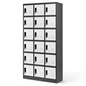 Skrytkowa szafa socjalna KAROL 900 x 1850 x 400 mm antracytowo-biała