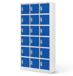 Skrytkowa szafa socjalna KAROL 900 x 1850 x 400 mm szaro-niebieska