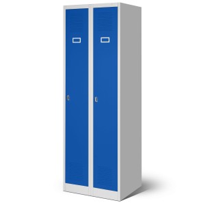 Szafa socjalna ubraniowa czterokomorowa KACPER II 600 x 1800 x 500 mm niebieska