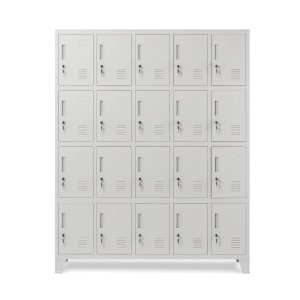 Metalowa szafa socjalna BHP skrytkowa ROBERT 1360 x 1720 x 450 mm szara