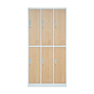 Szafa socjalna 6-drzwiowa IGOR 900 x 1850 x 450 mm Eco Design: biała/ dąb sonoma