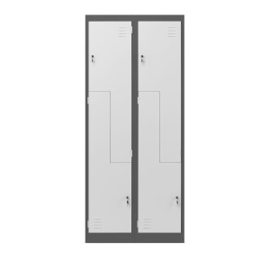 Szafa ubraniowa typu L JULIA 800 x 1850 x 450 mm antracytowo-biała