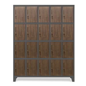 Szafa ze schowkami ROBERT 1360 x 1720 x 450 mm Eco Design: antracytowa/ orzech