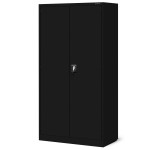 Warsztatowo-narzędziowa szafa metalowa SZYMON, 920 x 1850 x 500 mm, All Black: czarna