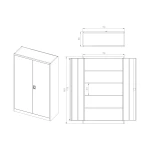 Biurowa szafa metalowa na akta JAN II 1150 x 1850 x 400 mm biała