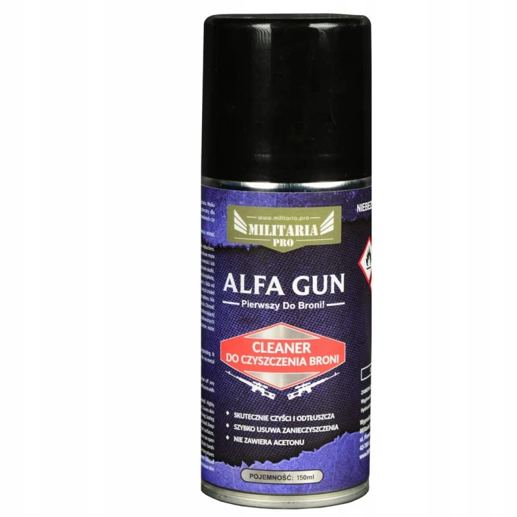 Odtłuszczacz do Broni ALFA GUN Cleaner 150ml Zmywacz do Czyszczenia Broni