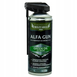 ALFA GUN Green Oil Olej do Czyszczenia Broni Wysoka Gęstość i Lepkość SPRAY