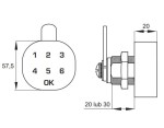 Zamek szyfrowy elektroniczny "RO" 30 mm z trybem publiczny/prywatny