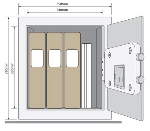 YSV390DB1 Duży Sejf Domowy - Biurowy Yale - Szkic