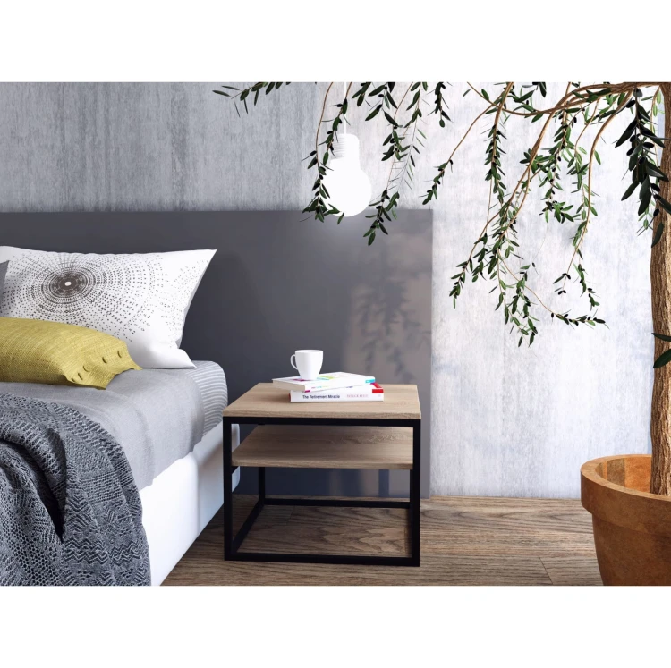 Stolik nocny - industrialny LUNA DOBLE