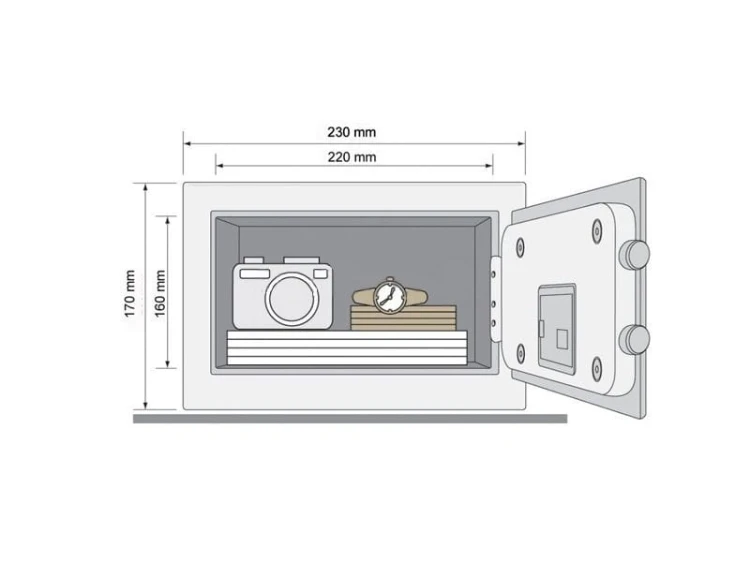 YSV170DB1 Mini Sejf Domowy Yale - Szkic