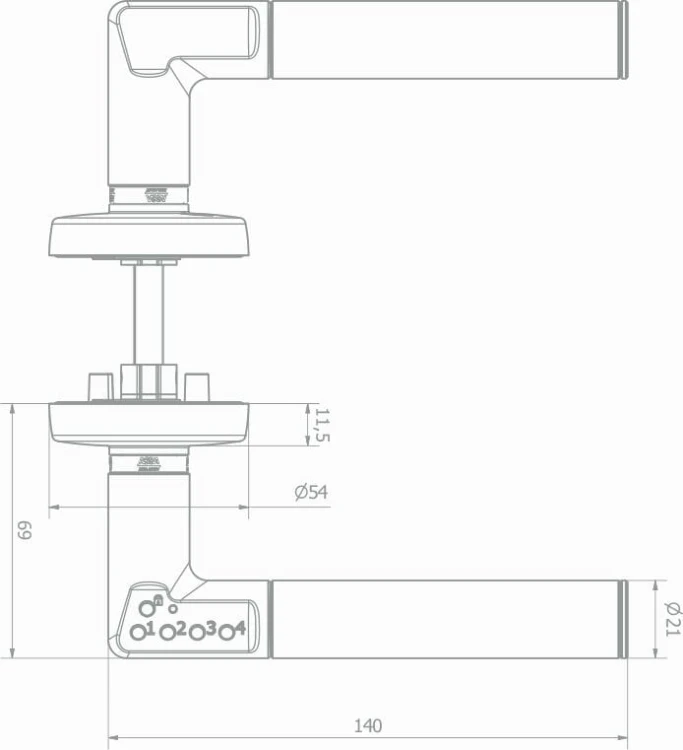 Klamka szyfrowa na kod PIN Assa Abloy 8812