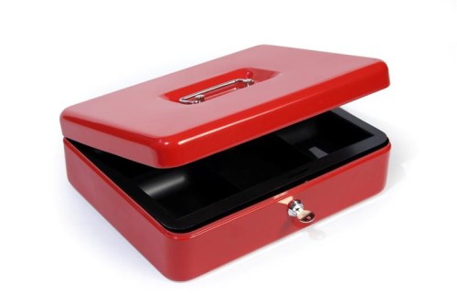 Kasetka na pieniądze czerwona