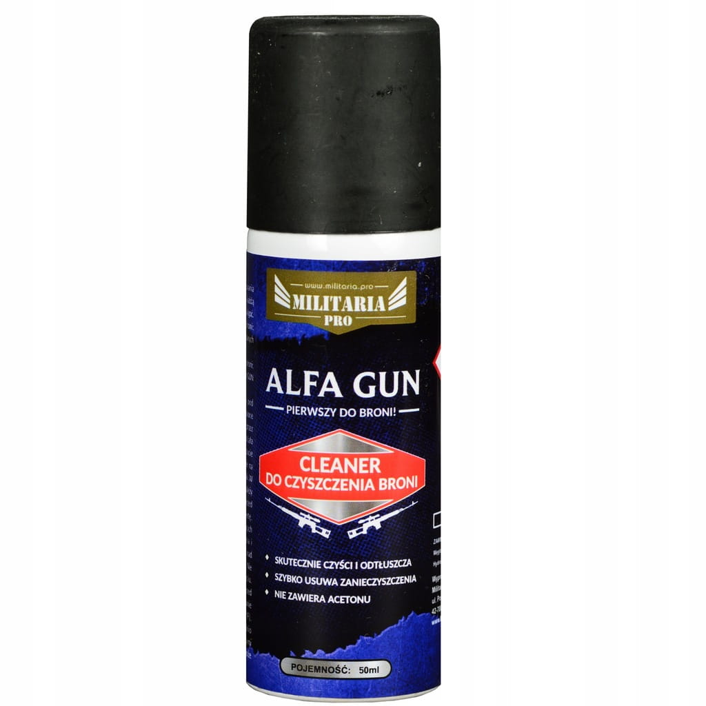 Odtłuszczacz do Broni ALFA GUN Cleaner 50ml Zmywacz do Czyszczenia Broni